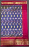 Pratista (ప్రతిష్ట): Pure handloom Pochampalli silk saree in periwinkle and majenta with Kanchipuram style border - Image 4