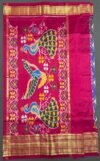 Pratista (ప్రతిష్ట): Pure handloom Pochampalli silk saree in periwinkle and majenta with Kanchipuram style border - Image 3