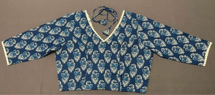 Blue and White cotton blouse - Image 1