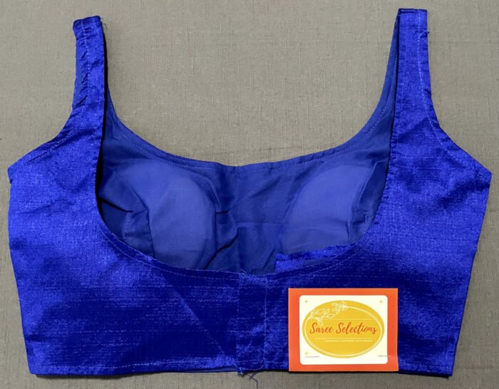Royal Ink blue colour sleeveless blouse with attachable sleeves - Image 2