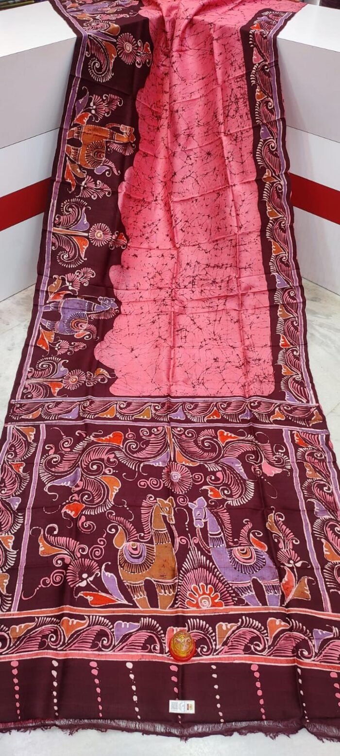 Priyatama (प्रियतमा / ප්‍රියතම) 2: Pure silk saree with hand batik designs - Image 1
