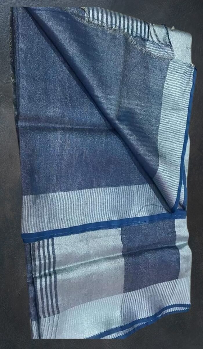 Blue  Linen Tissue Saree - Image 1