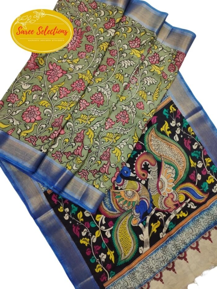 Akarsana (ఆకర్షణ) 6: Pen Kalamkari Handpainted saree in pure silk - Image 1