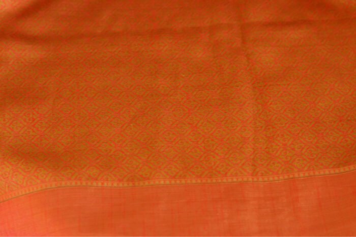 Handwoven Mysuru Silk Thread Brocade Saree in Peach - Image 3