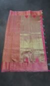 Handwoven Mysuru Silk Thread Brocade Saree in Peach - Image 2