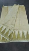 Handwoven Mysuru silk saree with Gold temple border