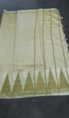 Handwoven Mysuru silk saree with Gold temple border - Image 2