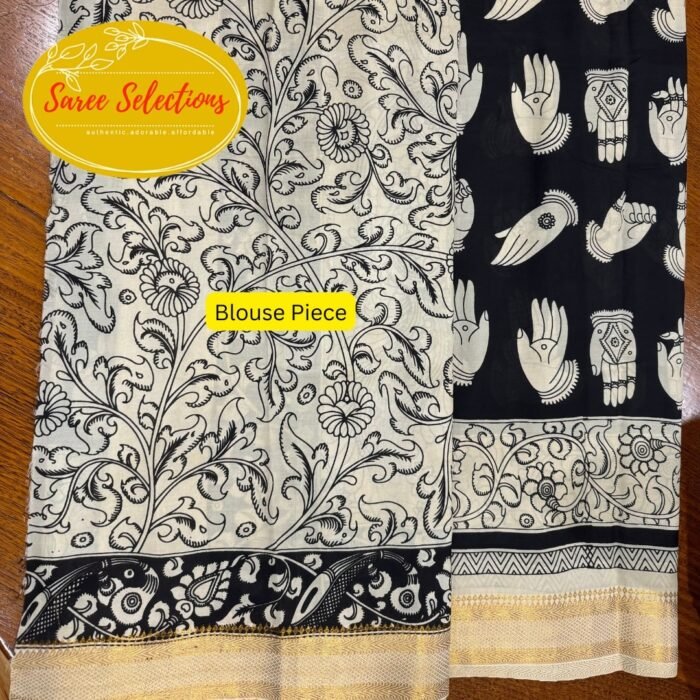 Akarsana (ఆకర్షణ) 12: Pen Kalamkari Handpainted saree in pure silk - Image 2