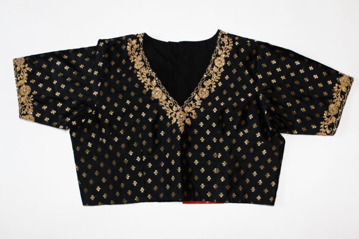 Black Brocade Blouse - Image 1