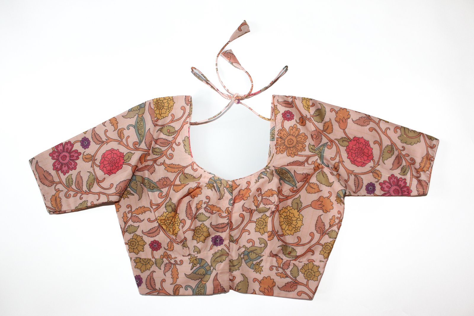 19.1 Pure silk Kalamkari print blouse - Image 1