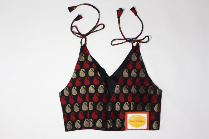 Paisley Handloom Zari Jacquard Chanderi Silk Blouse - Image 2