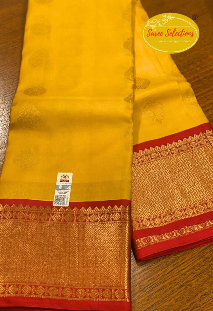 Senganthal (செங்காந்தள்): Pure handloom Kanchipuram (Kanjivaram) silk saree - Image 1