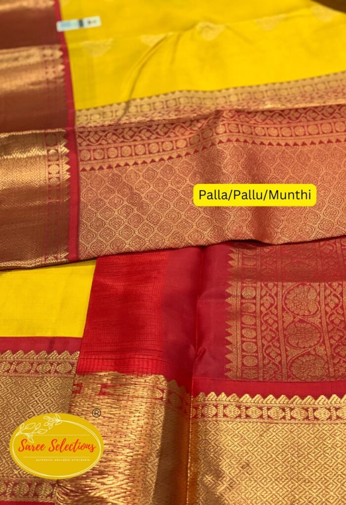 Senganthal (செங்காந்தள்): Pure handloom Kanchipuram (Kanjivaram) silk saree - Image 3