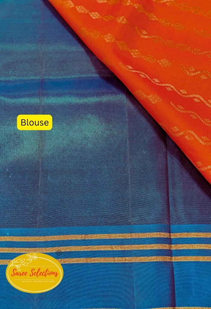 Chamanthi (சாமந்தி): Pure handloom Kanchipuram (Kanjivaram) silk saree - Image 2