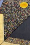 Midnight Dream : Pen Kalamkari Handpainted saree in pure silk