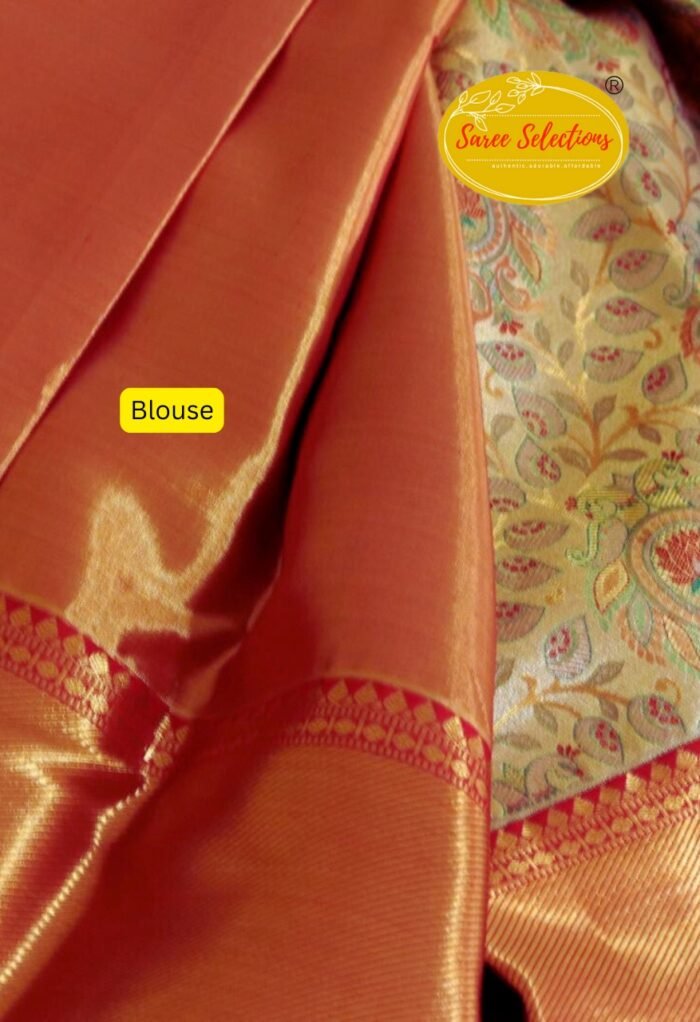 Thangaratham (தங்கரதம்): Pure handloom Kanchipuram (Kanjivaram) silk saree - Image 3