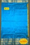 Pratista (ప్రతిష్ట): Pure handloom Pochampalli silk saree in yellow and blue with Kanchipuram style border - Image 2