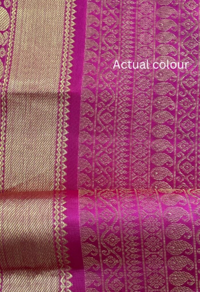 Maharani (மகாராணி): Pure handloom Kanchipuram (Kanjivaram) brocade silk saree - Image 2