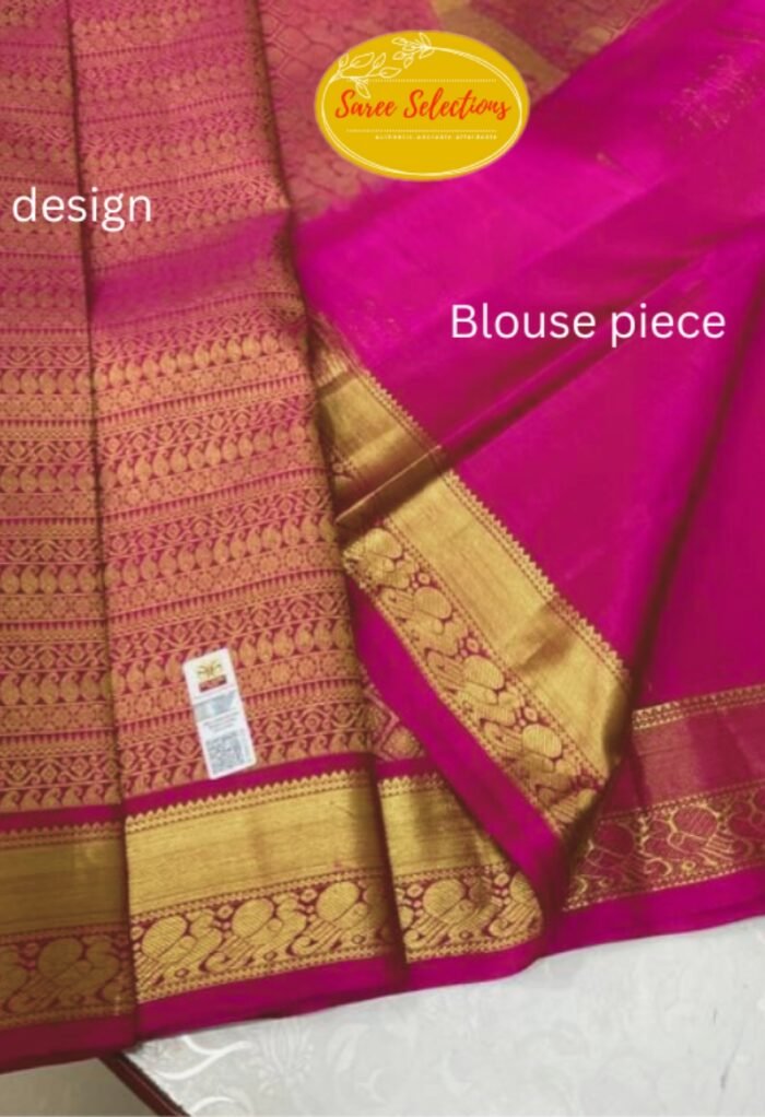 Maharani (மகாராணி): Pure handloom Kanchipuram (Kanjivaram) brocade silk saree - Image 1
