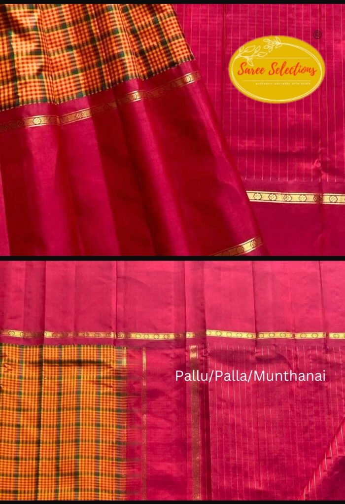Vaijayanthi (வைஜயந்தி): Pure handloom Kanchipuram (Kanjivaram) vintage design silk saree - Image 2