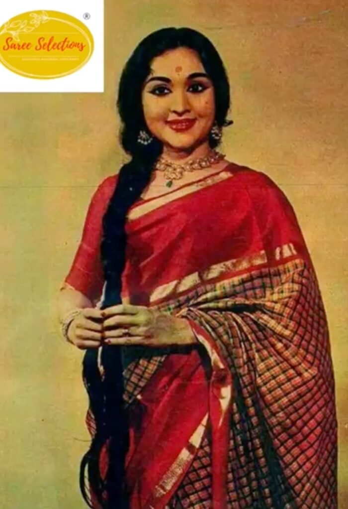 Vaijayanthi (வைஜயந்தி): Pure handloom Kanchipuram (Kanjivaram) vintage design silk saree - Image 3
