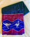 Hand woven Aboriginal Art pure silk saree - Emus and Kangaroos Dreaming