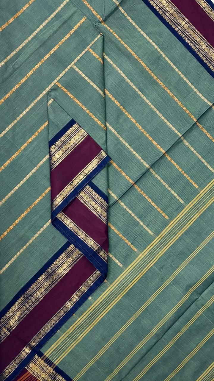 G238 Velthari (வேல்தாரி) 4: Pure Kanchi cotton saree - Image 1