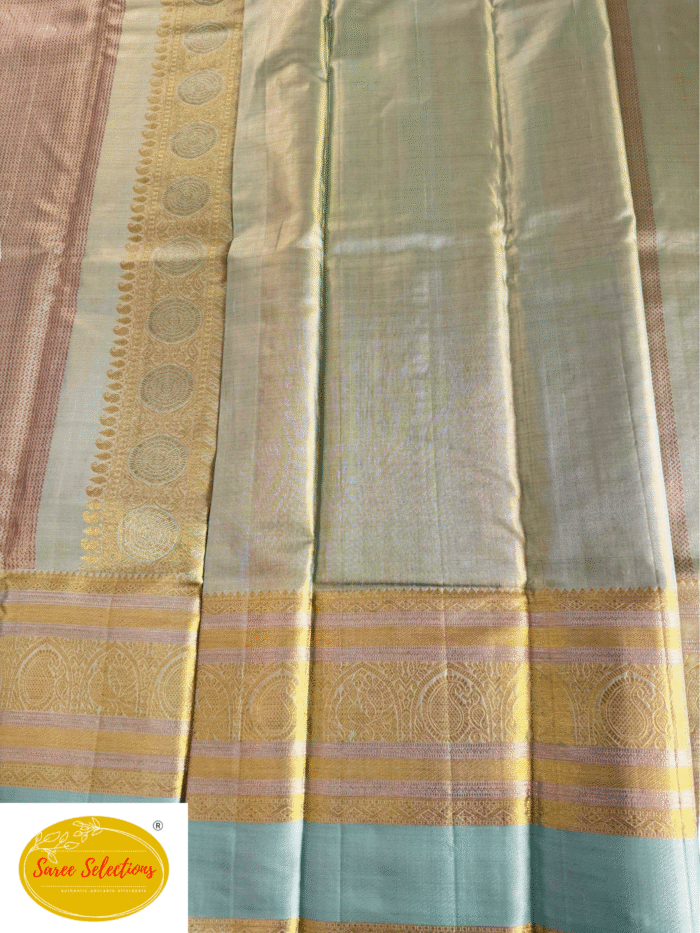 Golden Sea (బంగారు సముద్రం): Pure handloom Kanchipuram (Kanjivaram) Tissue silk saree - Image 1