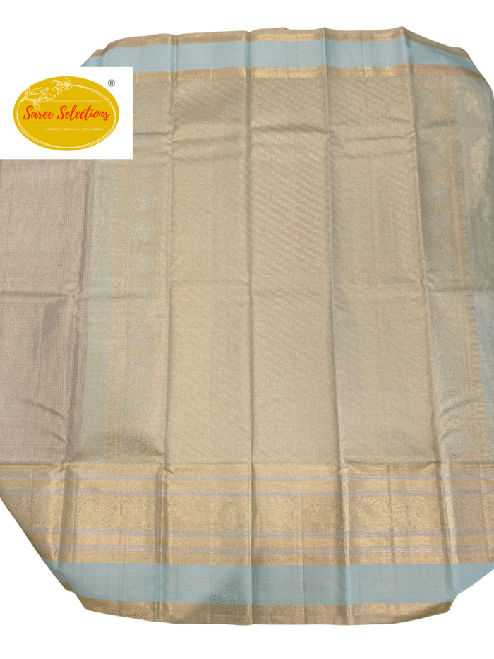Golden Sea (బంగారు సముద్రం): Pure handloom Kanchipuram (Kanjivaram) Tissue silk saree - Image 3