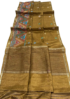 Khām̐ṭi 1 (খাঁটি): Pure Bengal Tussar silk saree with hand lambani work - Image 3