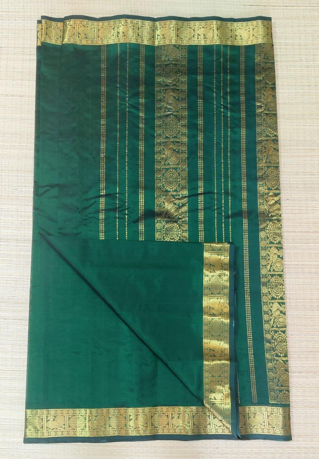 A26150 Poonguzhali 2 (பூங்குழலி): Pure handloom kanchipuram SICO saree with korvai border - Image 1