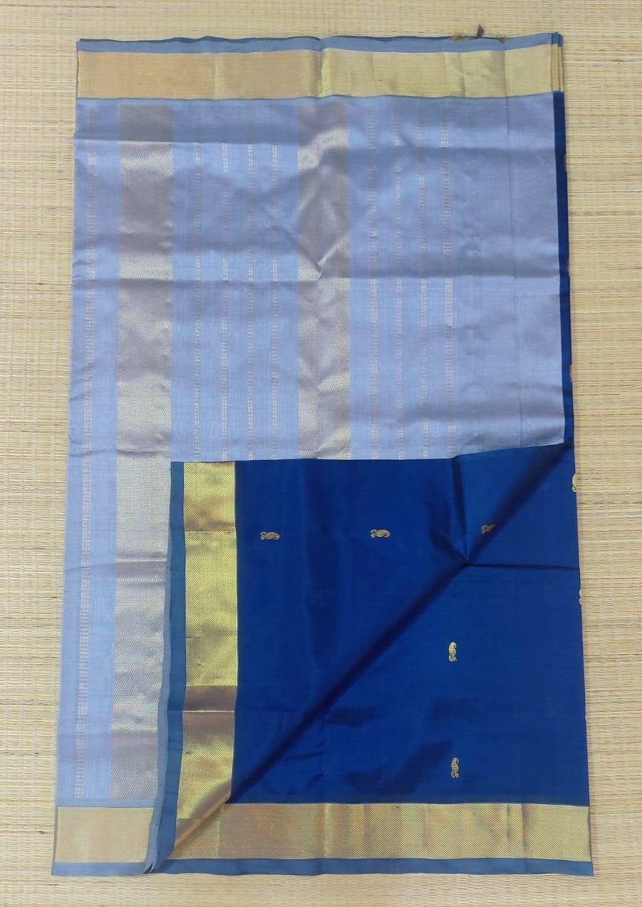 A26151 Poonguzhali 3 (பூங்குழலி): Pure handloom kanchipuram SICO saree with Butta border - Image 1